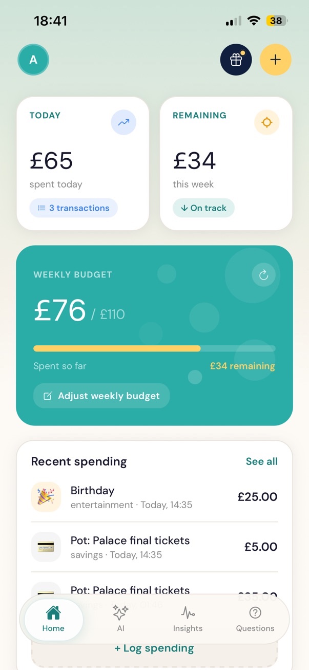 Valugo home screen